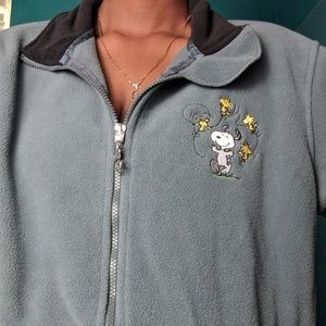 Snoopy and Woodstock grey fleece jacket
